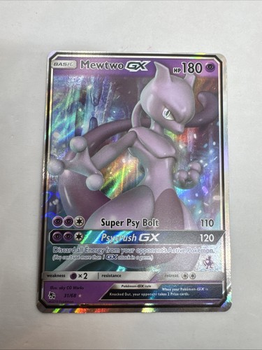 Mewtwo GX - 72/73 - Full Art Ultra Rare Played Sun & Moon Shining Legends