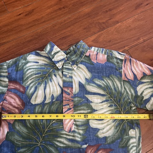 VTG Reyn Spooner Hawaiian Traditions Leaves Floral Pullover 1/4 Button Men’s M - Picture 11 of 11