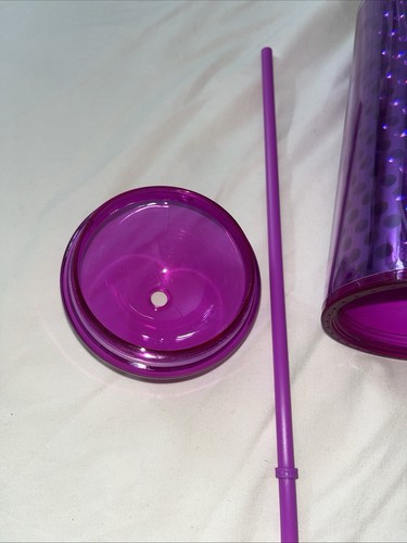 Vaso/taza Starbucks edición limitada tapa cúpula mármol púrpura con pajita 2024 - Imagen 23 de 24