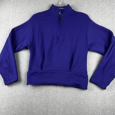 Athleta Sweatshirt Womens Small Purple Quarter Zip Fleece Lined Pullover Crop
