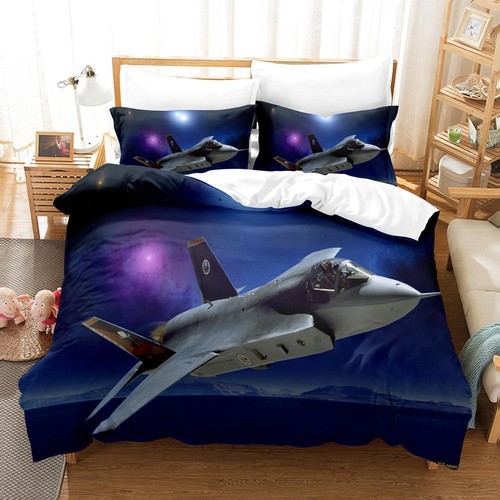 F35 Fighter Aircraft Bedding Set Quilt Duvet Cover 2/3PCS Single Double King UK - Picture 15 of 35
