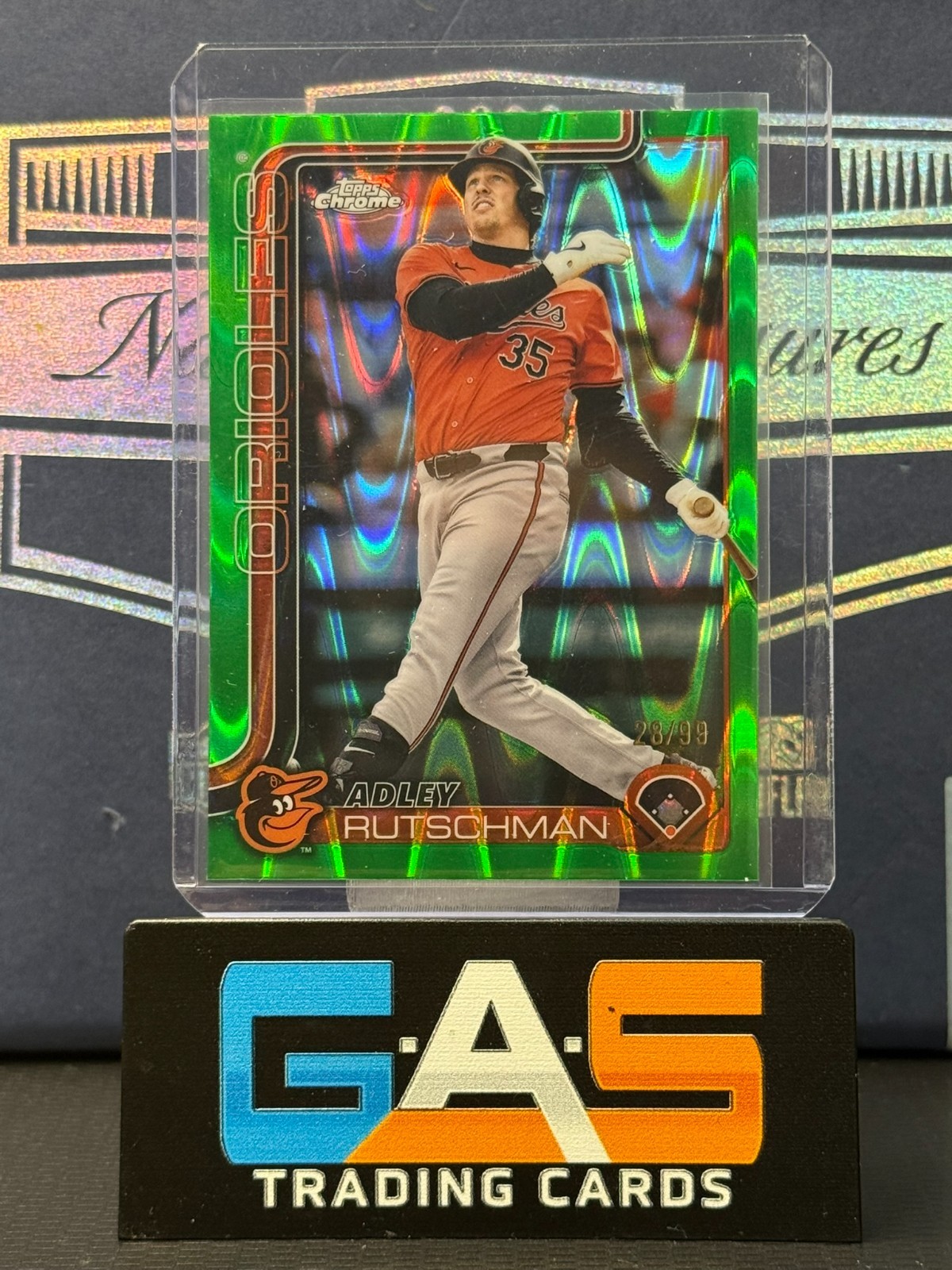 2025 Topps Chrome - Adley Rutschman #271 Green Raywave Refractor /99 SP Orioles