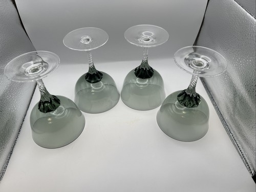 4er Set Rauchschale Champagner Cocktail Gläser gedrehter Stiel Kristall - Bild 9 von 16