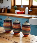 Philippe Richard Rondo Hand Painted Multicolor Canister Set of 3 or Shakers Set