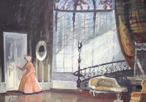 Vintage theatre stage design gouache painting - Picture 7 of 11