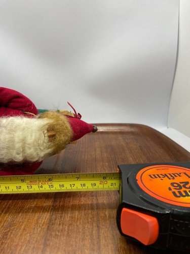 Estatuilla de Papá Noel nórdica vintage hecha a mano con raquetas de nieve - barba y abrigo difusos 21 cm - Imagen 8 de 8