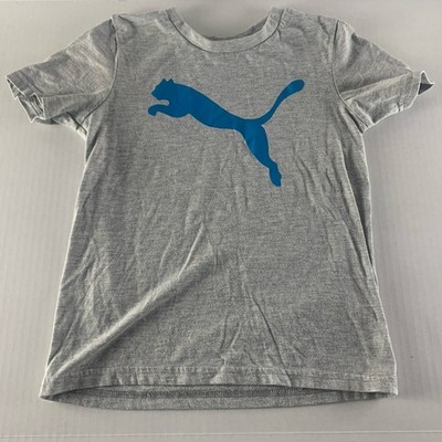 Boys Puma T-Shirt Size 6 Gray Short Sleeve School Summer