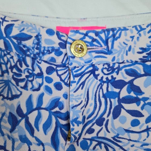 Lilly Pulitzer Women Jayne Calla Lilly Pink High Tides Good Vibes Knit Shorts 10 - Picture 2 of 9