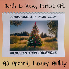 Christmas All Year 2026 wall calendar , A3 open ,