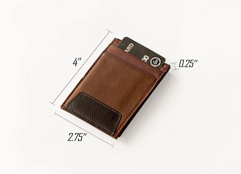 Washington Wizards Premium Brown Leather Wallet, Front Pocket Magnetic Money... - Image 4 of 4