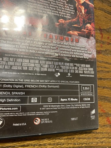 Hostel Part II Director's Cut DVD Movie Horror Torture Eli Roth Gruesome - Picture 6 of 7