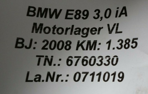 6760330 BMW 1er E82 125i 130i Z4 E89 30i Gummilager Motorlager Li / Re 1.385km - Picture 6 of 6