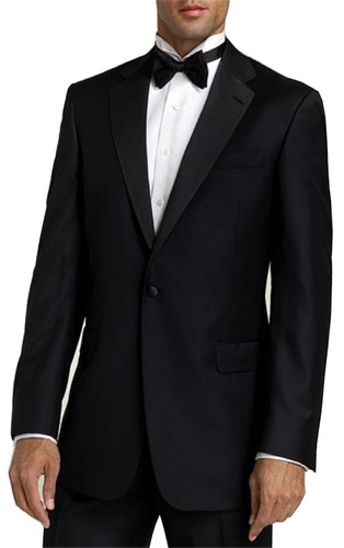 Men's Black Tuxedo. Size 48 Long Jacket & 43 Pants. Formal, Wedding, Prom, Dress - Picture 1 of 2