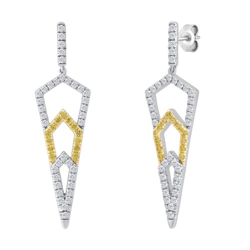 925 Silver 1.10Ct Lab Grown IGI Certified Diamond Women's Drop & Dangle Earrings - Picture 3 of 6