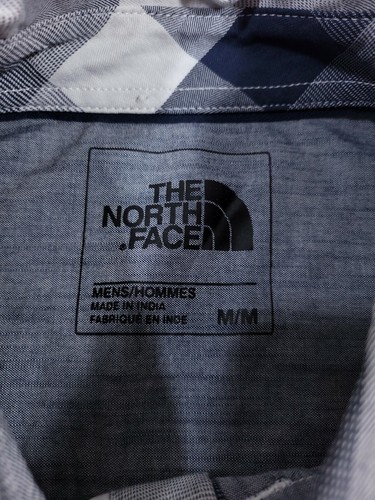 The North Face Men's Blue Plaid Button Down Outdoor Hiking Shirt Size Med Q5 - Picture 7 of 9