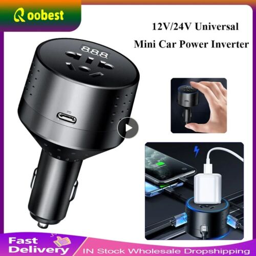 Inverter Car Charger 12v 220v 110V PD Type-C QC3.0 USB Socket Car Charging Adapt - Picture 1 of 8