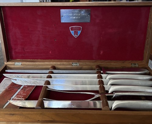Vintage 1967 Gerber Legendary Blades 6pc Carving Knife Set with Walnut Box - Picture 7 of 11