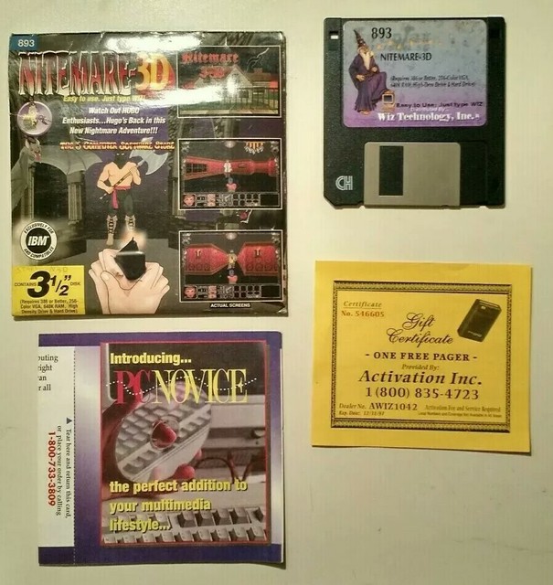 NITEMARE 3D 3.5" Floppy Disk PC VGA DOS Video Game NITEMARE 3D 3.5" Floppy Disk PC VGA DOS Video Game