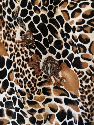 Pure and Natural Animal Print Jumper Size 10/12 (32”) Sequin & Bead Details VGC - Picture 4 of 5