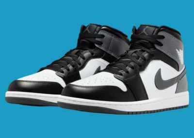 送料込み 追跡あり Nike Air Jordan 1 Mid Black/White/IronGrey Nike Air Jordan 1 Mid Black White Iron Grey DQ8426-001 Men's