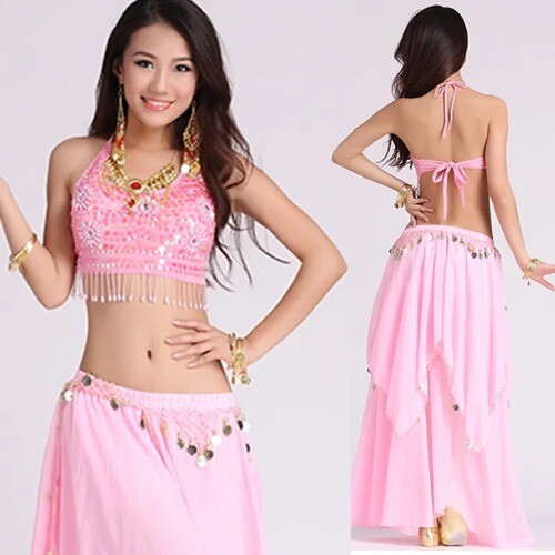 India Stage Gypsy Costumes Woman Bellydance Egypt Belly Dancing Suit 2pcs Set - Picture 8 of 33