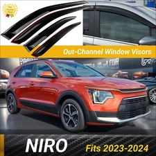 For 2023-2025 Niro JDM Style Window Visor Vent Rain Sun Shade Guards Deflectors
