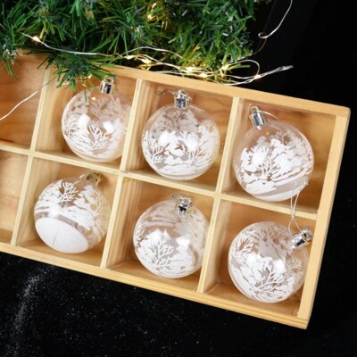 Transparente Schnee Weihnachten Anhänger Kugeln Baumschmuck klare Blasen hängend