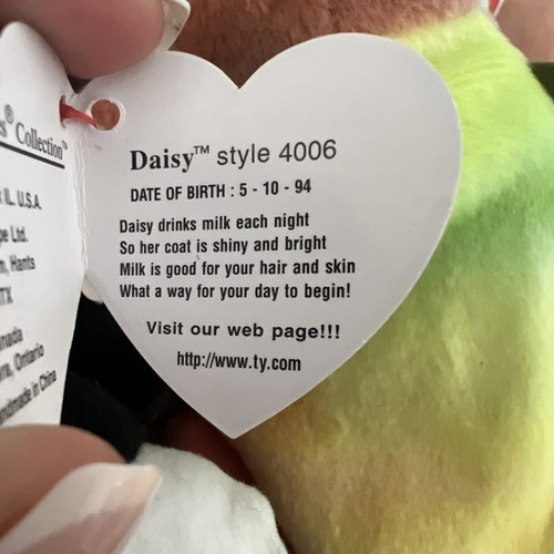 Vtg. TY Beanie Baby "Daisy the Cow"-Style 4006-DOB 5-10-1994-org tags - Picture 13 of 13