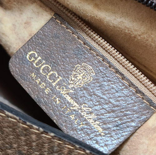 VINTAGE Excellent Condition GUCCI Half Moon Shoulder Bag Sherry Line GG Pattern - Picture 12 of 13