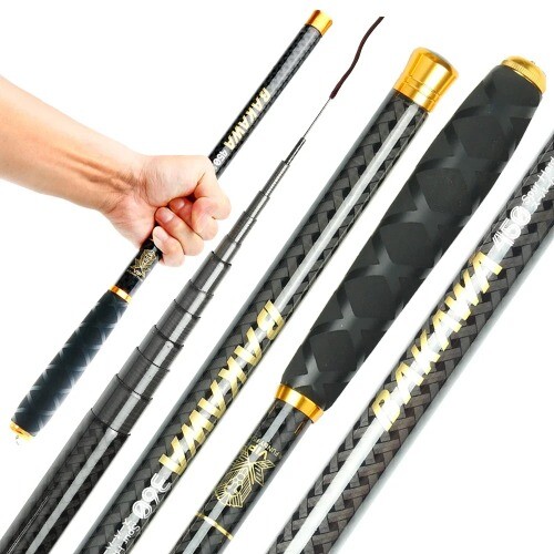 Ultralight Carbon Fishing Rods 3.6M-7.2M Portable Telescopic Travel Pole Carp - Picture 7 of 25