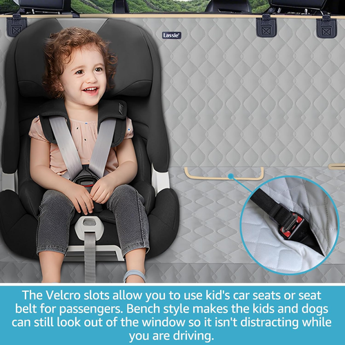 Waterproof Dog Car Seat Cover Back Seat Protector for Pets Kids SUV Truck Bench - Picture 3 of 12