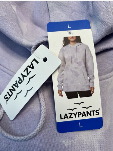 LAZYPANTS WOMEN'S OVERSIZED FLEECE LINED HOODED SWEATER (PURPLE LARGE)NWT - Afbeelding 2 van 6