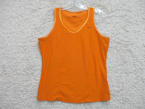 Nike Tank Top Shirt Extra Large Youth Orange Sleeveless V Neck Swoosh Logo Girls - Picture 1 of 10