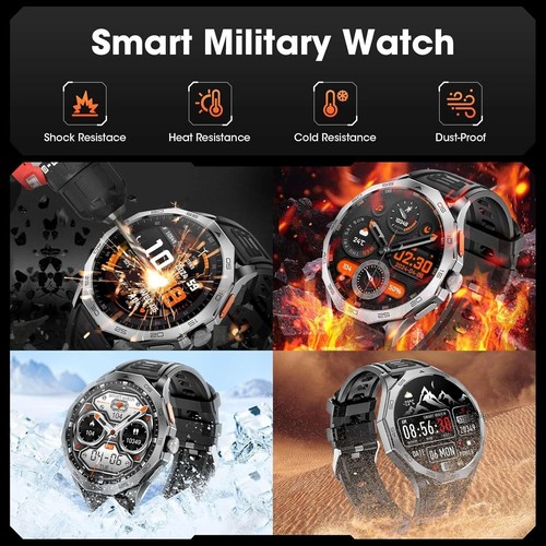 Military Smart Watch for Men 1.85" HD with 710mAh Battery & 110+ Sport Modes - Picture 9 of 11