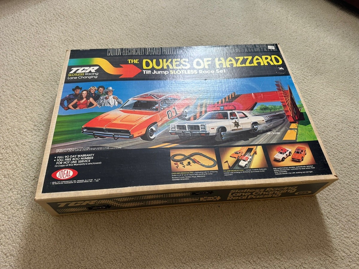 Vintage 80's Dukes of Hazzard Electric Slot Racing Set - Complete