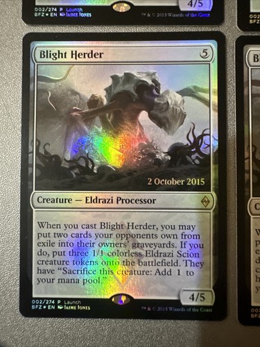 Blight Herder Foil X4 Battle For Zendikar LP Cond See Pics Front Back Prerelease - Picture 5 of 9