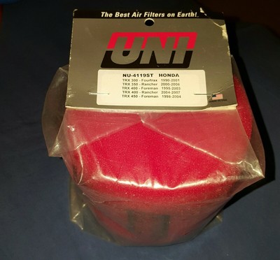 New Air Filter Uni Dual Stage Honda Rancher 350 & 400 ... honda rancher 400 fuel filter 