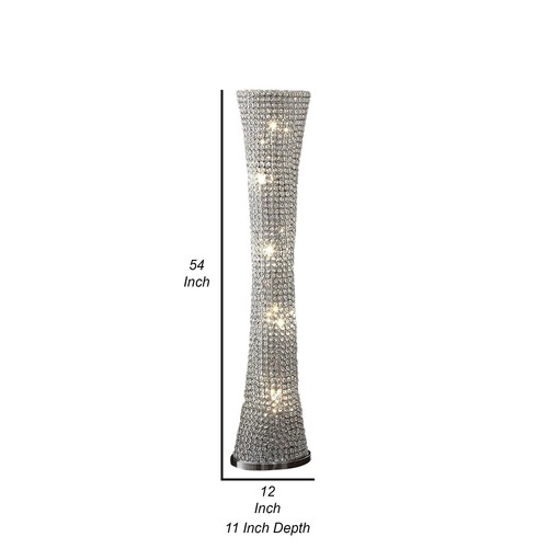 Benjara BM308980 57 in. Wren Crystal Base Metal Floor Lamp with with Subtle C... - Picture 5 of 5