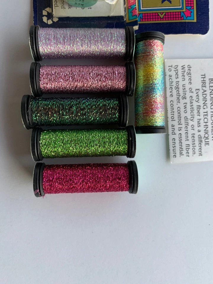 Vintage Kreinik Metallic Thread Braid Cross stitch Needlepoint Lot of 8 NOS - Image 2 of 2