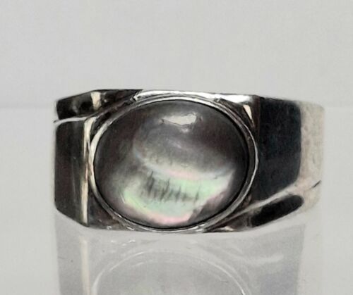 MEN'S C.NOIR 925 STERLING SILVER AND ABALONE RING SIZE 9.5 - Picture 4 of 11
