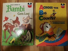 Disney Bambi Gets Lost &  Donald Duck 1972, Lot of 2 Random House Books