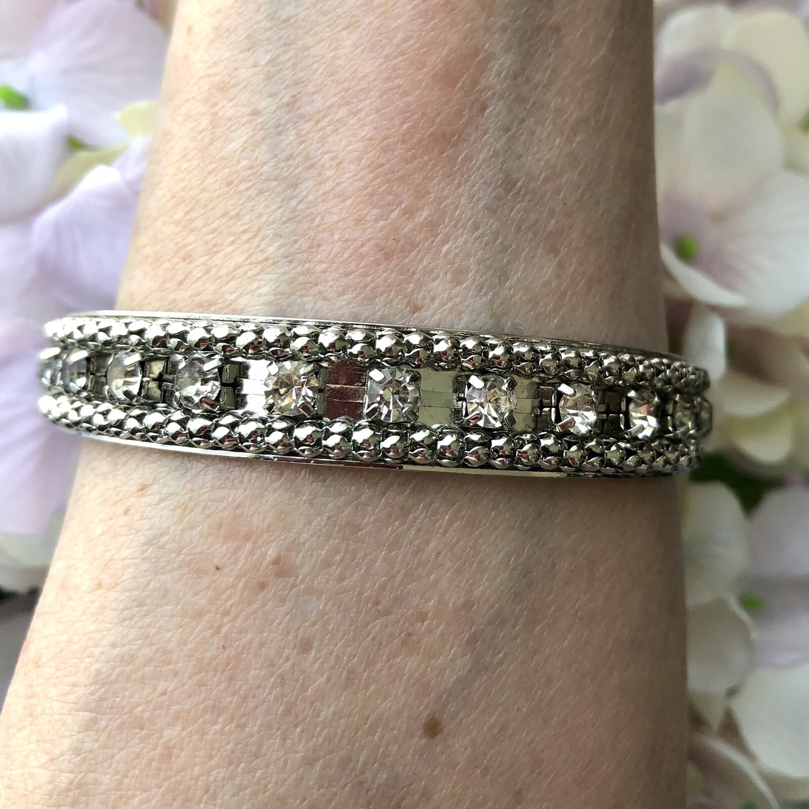 Rhinestone Bangle Bracelet Stackable Boho Spring … - image 3