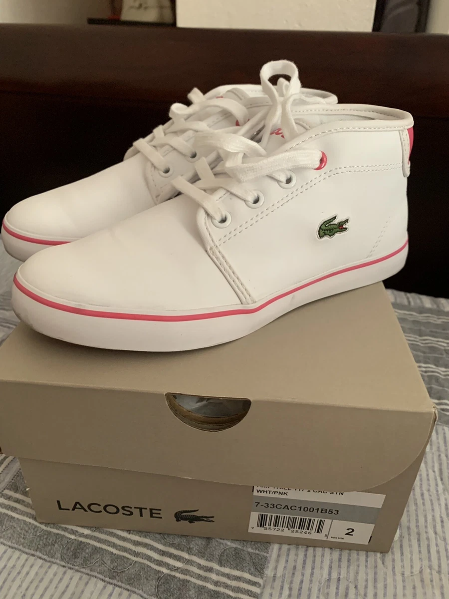 Lyn sæt angreb Lacoste Ampthill 118 Junior Kids&#039; Classic Designer Mid-Top Trainers |  eBay