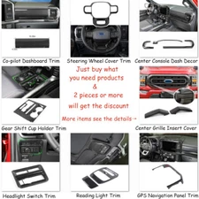 ✅Interior & Exterior Trim Decor Cover For Ford F150 2021 22+ Carbon Fiber Grain 