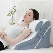 3PCS Bed Wedge Pillow for Sleeping, 20-In-1 Adjustable Memory Foam Wedge Pillow
