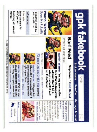 2011 GARBAGE PAIL KIDS FLASHBACK 3 *GREEN* PICK YOUR CARD - 1/80 A&B - Picture 215 of 285