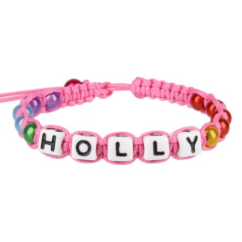 Personalisiertes Mädchen Freundschaftsarmband Rosa Name Buchstabe Nachricht Alphabet Perle - Bild 73 von 115