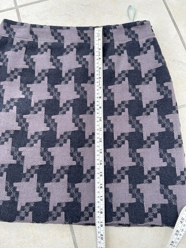 Boden Ladies light Grey/ Dark Grey Houndstooth Pattern Wool Blend Skirt 12R - Picture 5 of 9