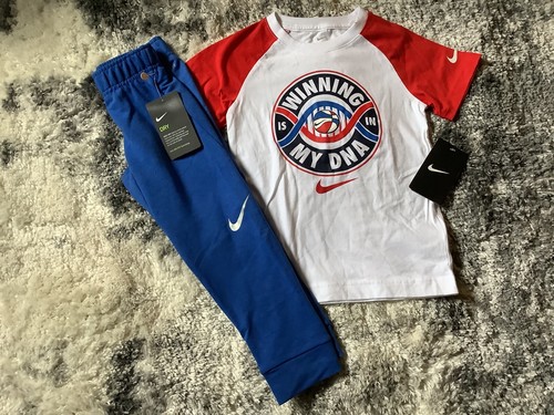 Boys Nike “ WINNING IS IN MY DNA” tshirt & joggers size 4/5 NWT - Picture 1 of 7
