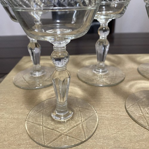 Vintage Etched Laurel Leaf Cocktail Martini Glasses Rock Sharpe 1950 Set Of Five - Picture 12 of 19